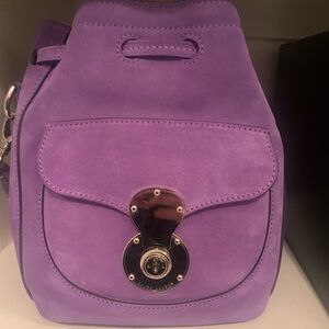 Ralph Lauren Lavender bucket purse w/cross body strap